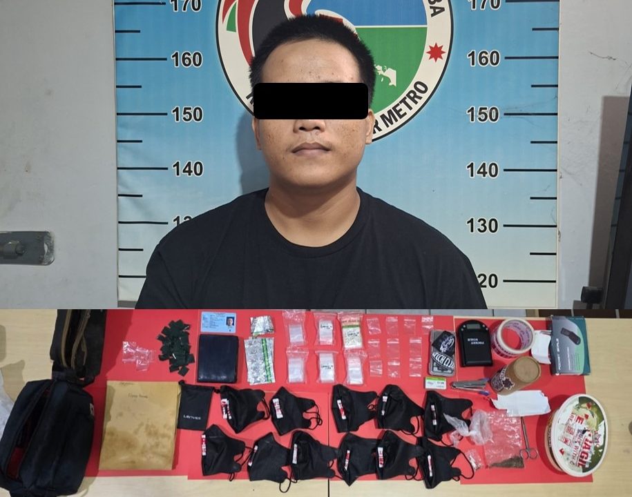 ‎Polres Metro Ringkus Pemuda Berinisial UH dengan Barang Bukti Tembakau Sintetis 13,53 Gram